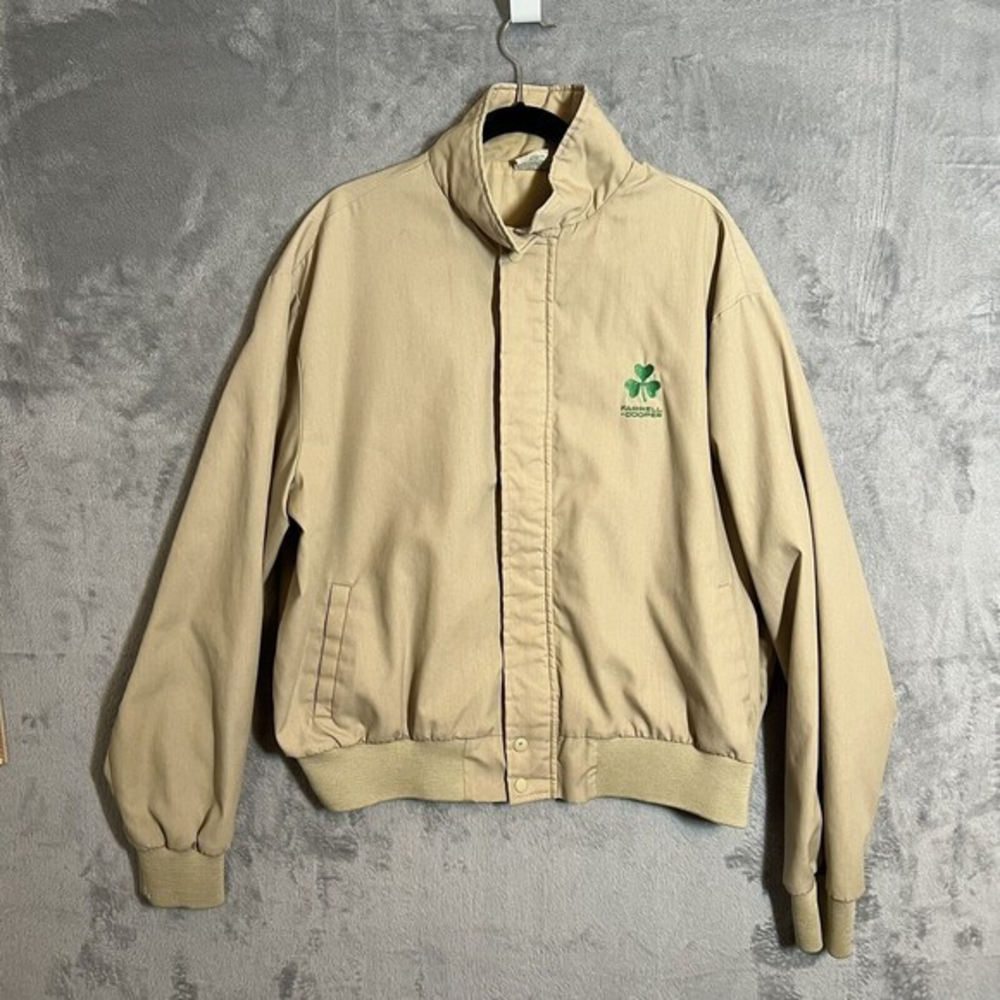 VTG The LTD Beige Jacket Full Zip Extra Large XL Made In USA Farrell‎ Cooper